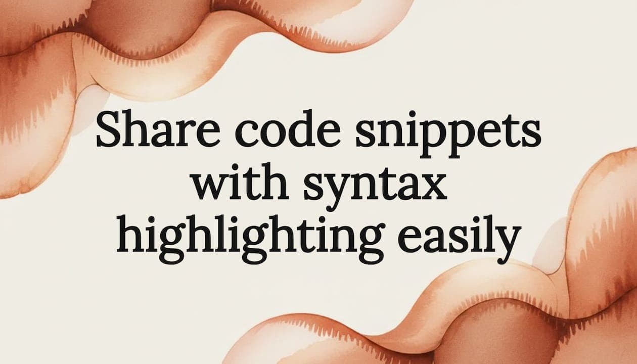 Share code snippets with syntax highlighting easily
