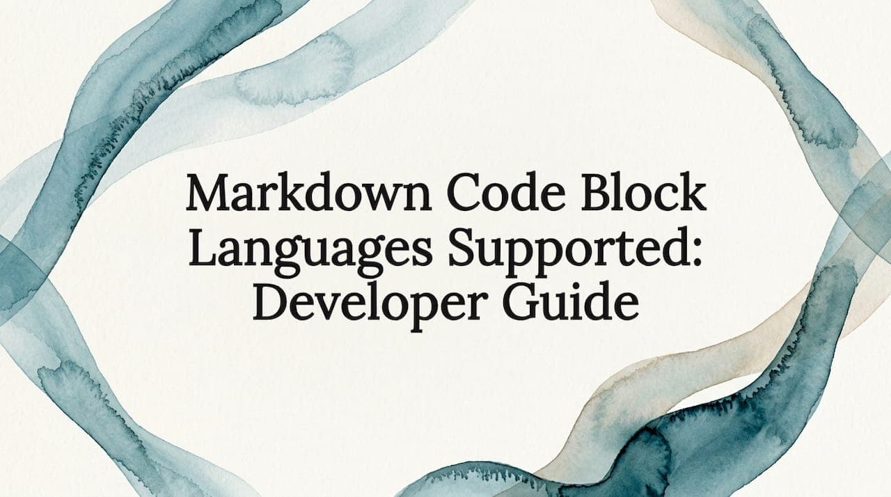 Markdown Code Block Languages Supported: Developer Guide