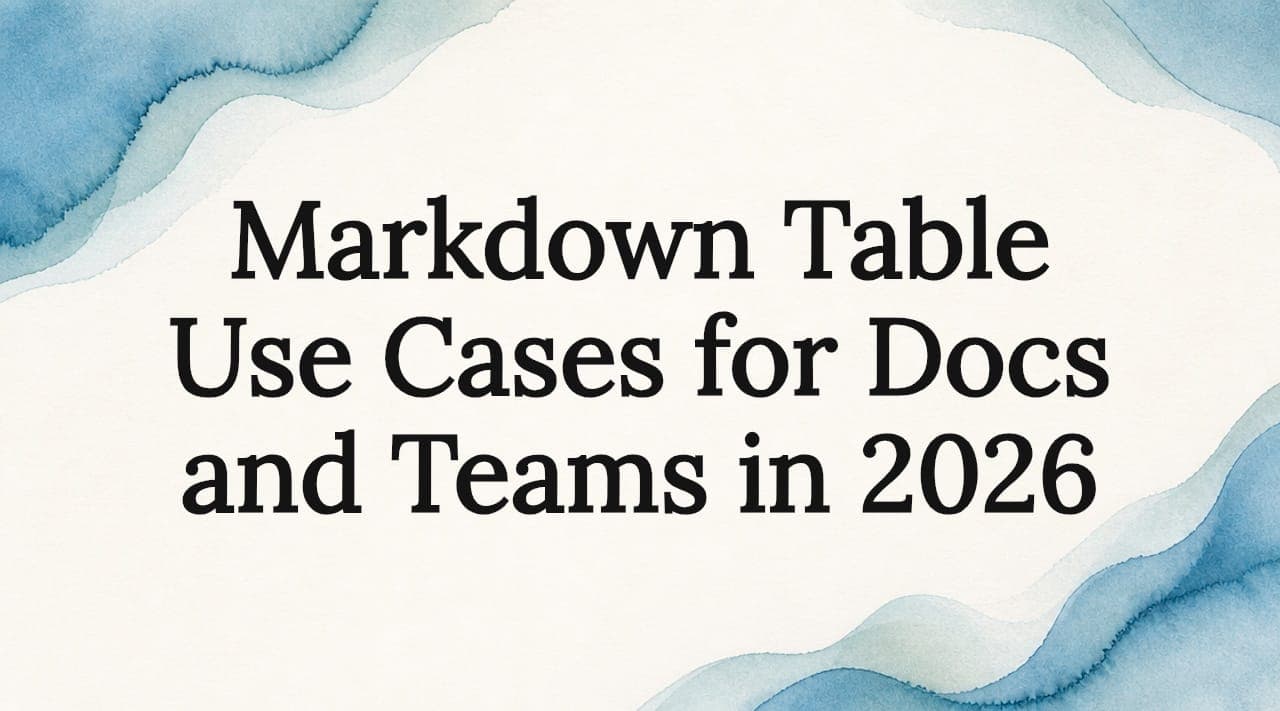Markdown Table Use Cases for Docs and Teams in 2026