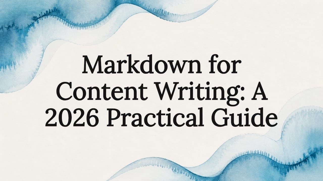 Markdown for Content Writing: A 2026 Practical Guide
