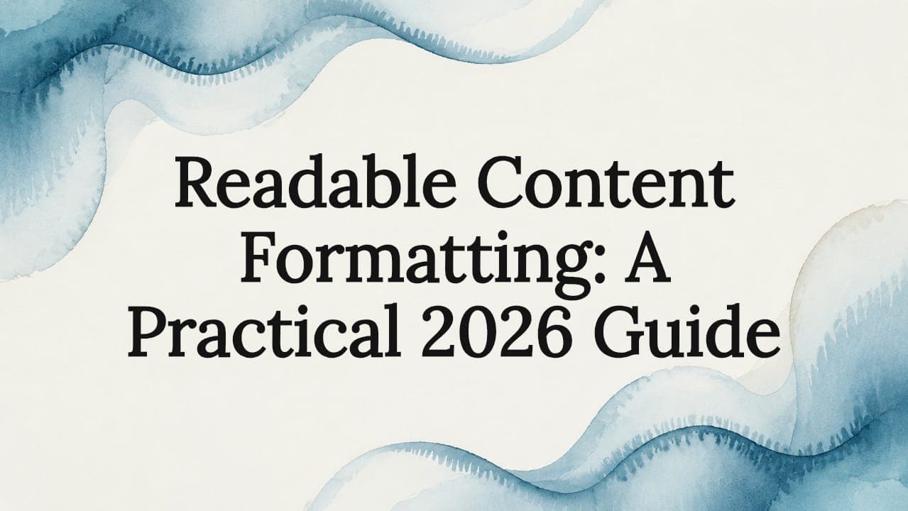 Readable Content Formatting: A Practical 2026 Guide