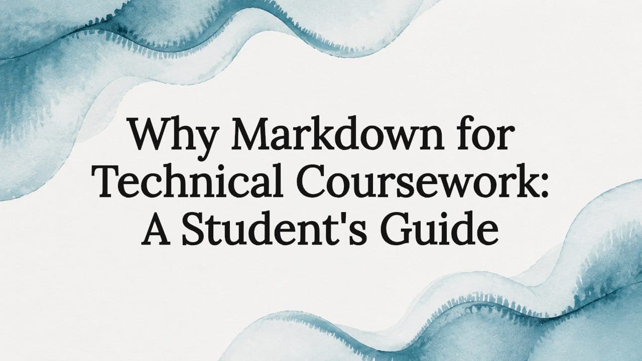 Why Markdown for Technical Coursework: A Student's Guide