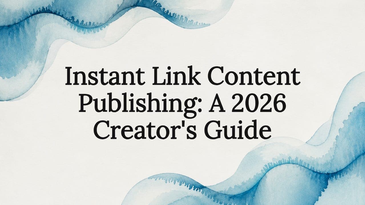 Instant Link Content Publishing: A 2026 Creator's Guide