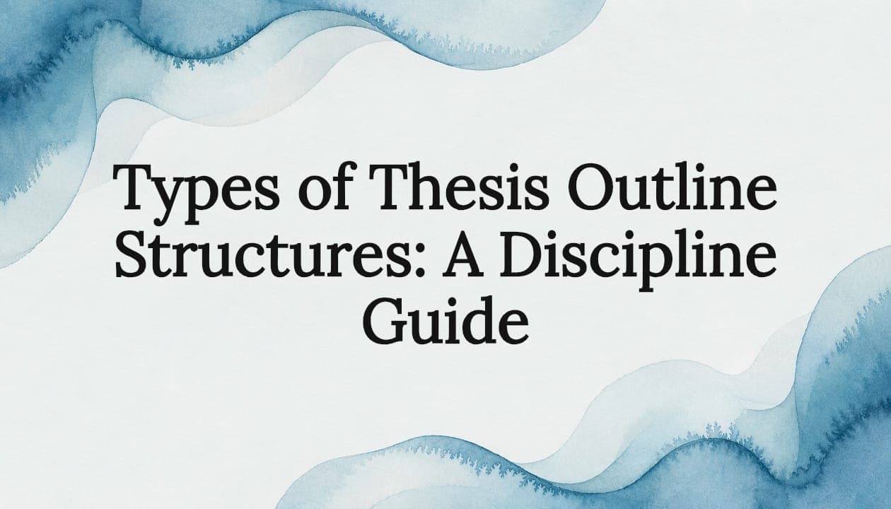 Types of Thesis Outline Structures: A Discipline Guide