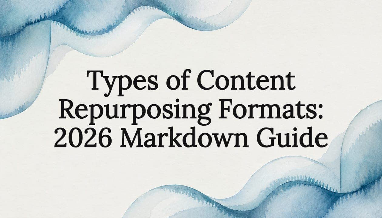 Types of Content Repurposing Formats: 2026 Markdown Guide