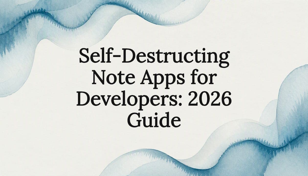 Self-Destructing Note Apps for Developers: 2026 Guide